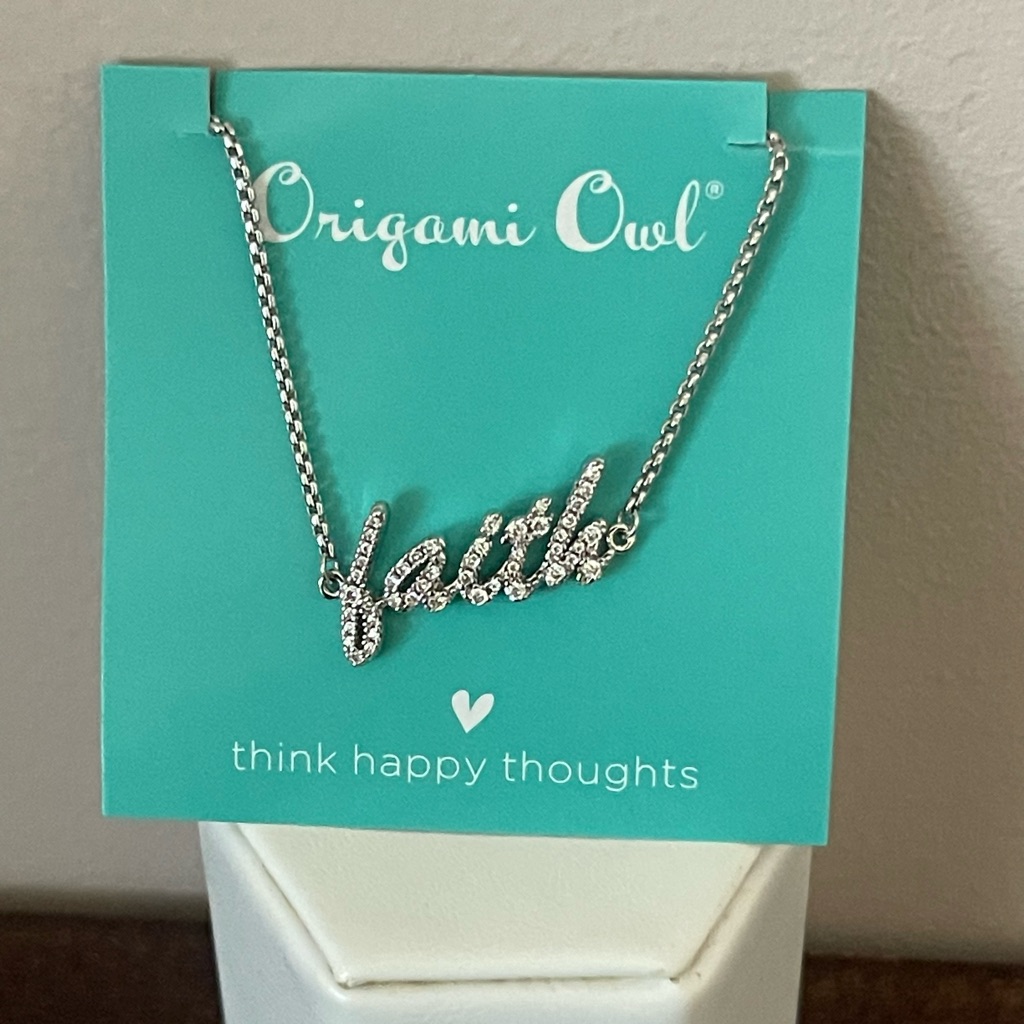 Origami Owl “Keep The Faith” Cz Script Bolo Bracelet. Nwt